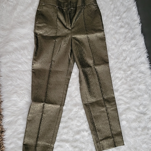 Akris Punto Gold Metallic Pants - Picture 2 of 5